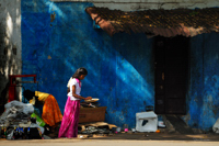 Scène de rue matinale, sur le Bd sud de Pondichéry