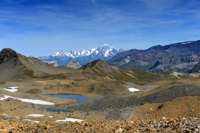 Vue sur le Mont Blanc depuis le col de la Rocheure